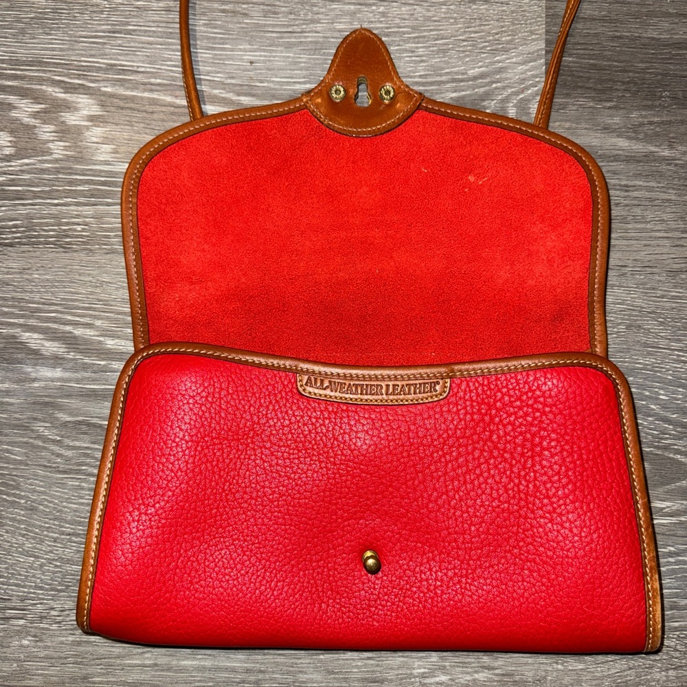 Dooney & Bourke Vintage Red All Weather Leather Crossbody Bag USA Made Pebbled - Picture 5 of 10